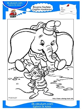 Çocuklar İçin Uçan Fil Dumbo Boyama Sayfaları 